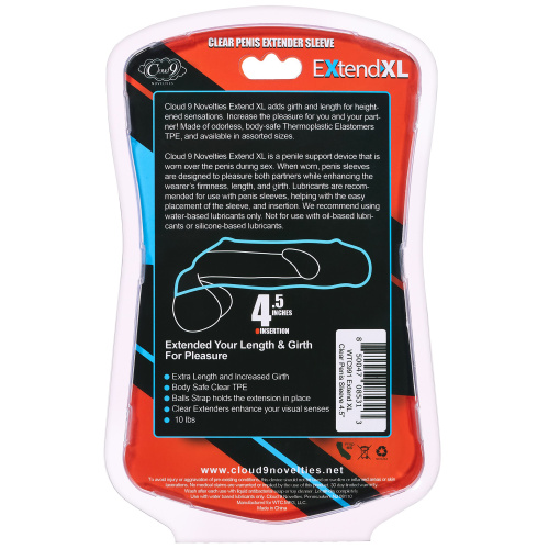Extend XL Penis Sleeve 4.5" - Clear  2
