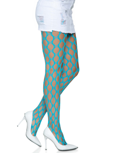 Jumbo Pothole Net Tights - Neon Blue - One Size  2