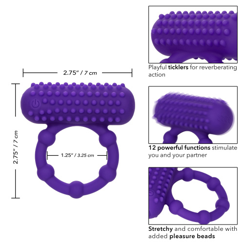 Silicone Rechargeable 5 Bead Maximus Ring - Purple  3