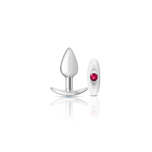 Silver Anchor Buttplug Kit - Clear Iridescent/pink  2