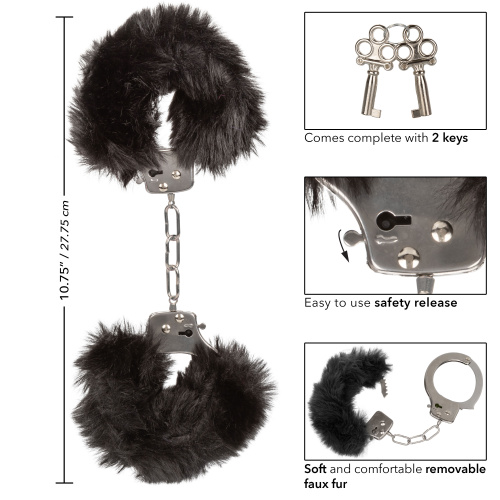 Ultra Fluffy Furry Cuffs - Black  4