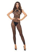 Love Stroke Stones Heart Bodystocking and G-String Black - Os