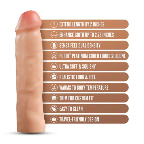 Performance Plus 2 Inch Silicone Penis Xtender  - Beige  3