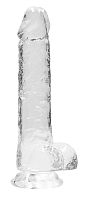8 Inch Realistic Dildo With Balls - Translucent
