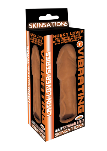 Skinsations Latin Lover Series Husky Lover 7 Inch Vibrating - Brown  2