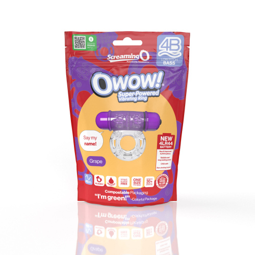 Screaming O 4b - Owow Super Powered Vibrating Ring - Grape  4