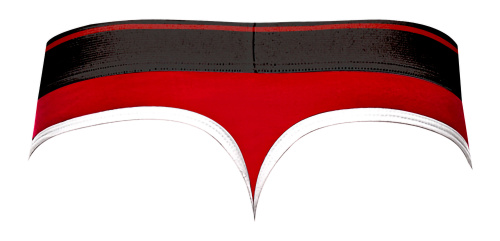 Retro Sport Panel Thong - L/ XL - Red/ Black  4