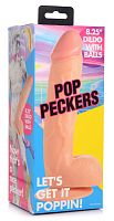 Pop Pecker 8.25 Inch Dildo With Balls - Light