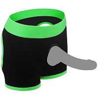 Get Lucky Strap on Boxer Shorts - Medium/large -  Black/green