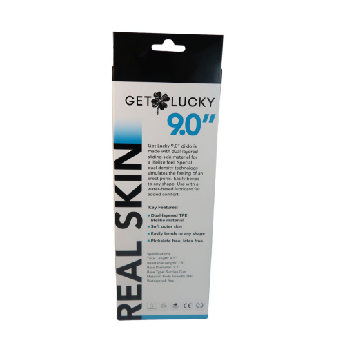 Get Lucky 9 Inch Real Skin Dildo - Dark Brown  3