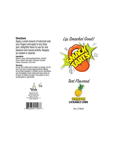 Smack Tarts 4oz Lickable Flavored Lubricant - Pineapple  2