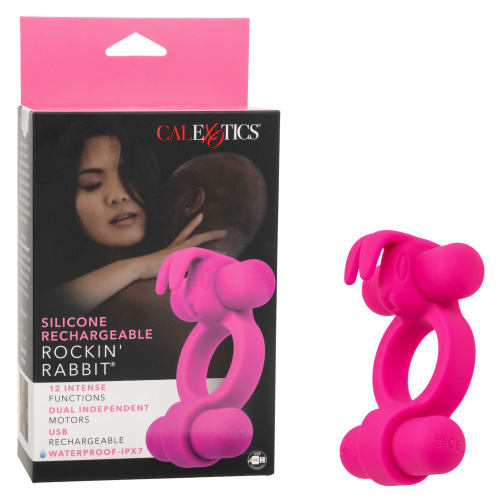 Silicone Rechargeable Rockin Rabbit - Pink  2