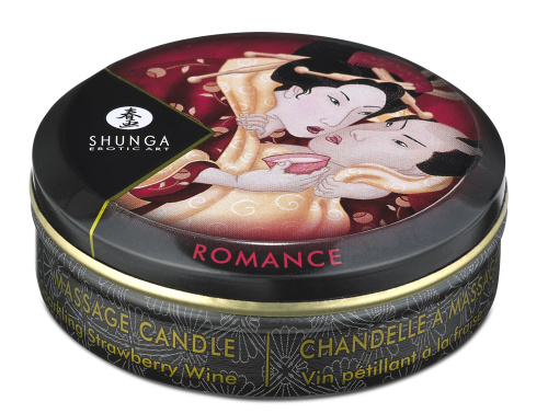 Mini Massage Candle - Romance - Sparkling Strawberry Wine - 1 Fl. Oz.  2