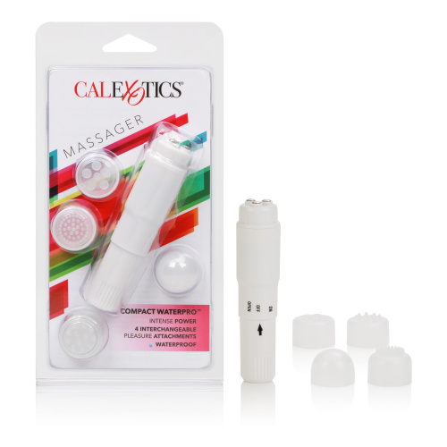 Compact Waterproof Personal Travel Massager With 4 Tips - White  3