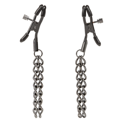 Euphoria Collection Chain Nipple Clamps - Black  4