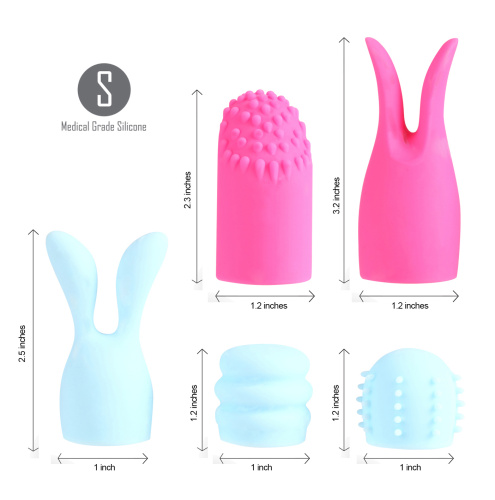 Quinn 5 Piece Silicone Attachments - Pink/blue  3
