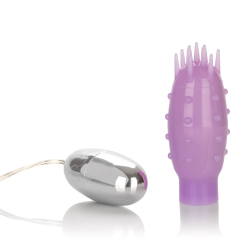 Silicone Slims Vibrating Nubby Bullet - Purple  2