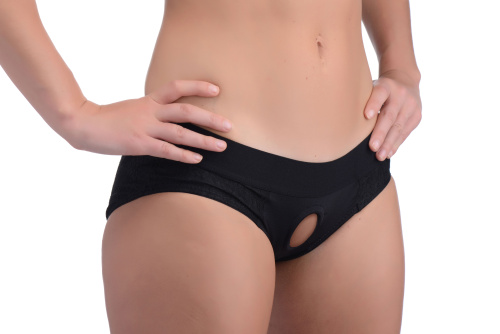 Lace Envy Black Crotchless Panty Harness - L/xl  5