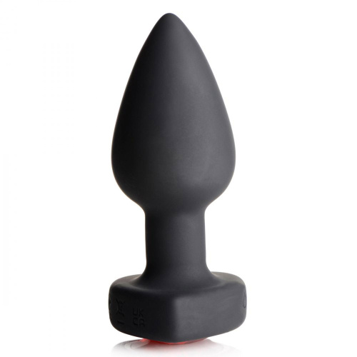 28x Silicone Vibrating Red Heart Anal Plug With Remote - Small  2