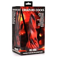 Hell Kiss Twisted Tongues Silicone Dildo - Red