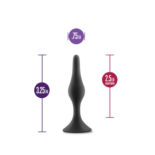 Anal Adventures Platinum - Silicone Beginner Plug  - Small - Black  3