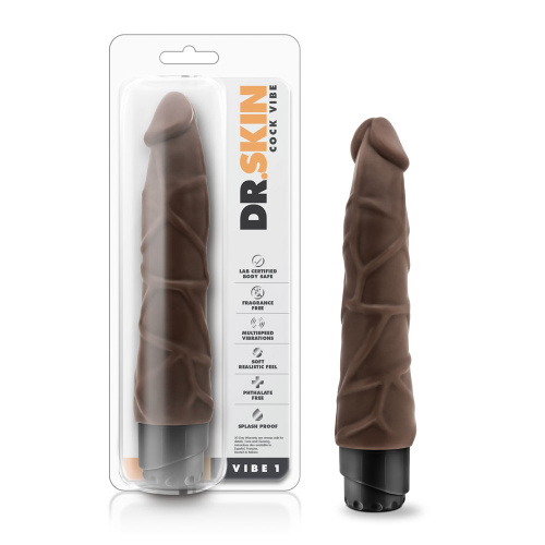 Dr. Skin - Cock Vibe 1 - 9 Inch Vibrating Cock -  Chocolate  3