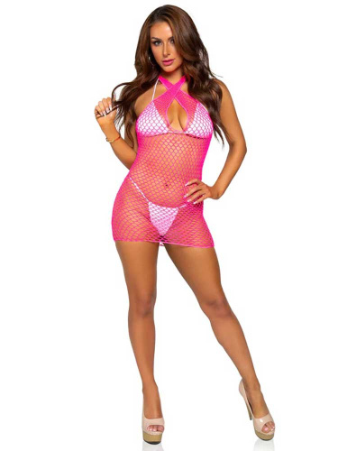 Summer Dreamz Net Mini Dress - One Size - Pink  5