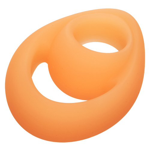 Alpha Glow-in-the-Dark Liquid Silicone Teardrop Ring - Orange  3
