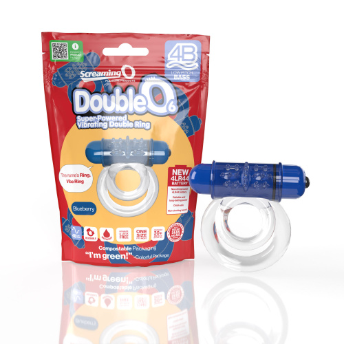Screaming O 4b - Double O Super Powered Vibrating  Double Ring - Blueberry  5