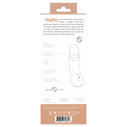 Rialto Rechargeable Vibrator - Vanilla  4