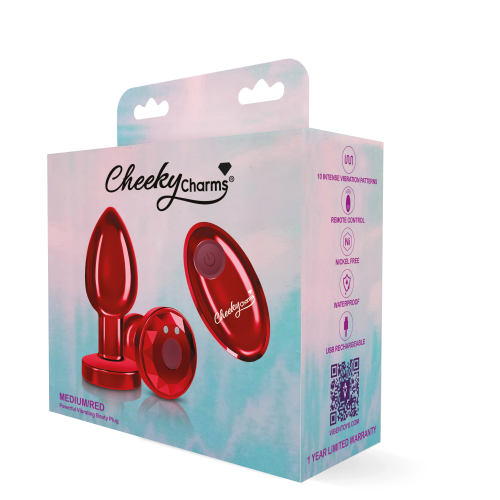Vibrating Red Metal Remote Plug - Small  2