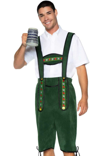 Men's Beerfest Lederhosen Oktoberfest Costume -  X-Large - Green  3