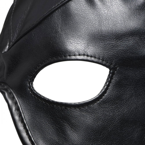 Dungeon Demon Bondage Hood With Horns - Black  4