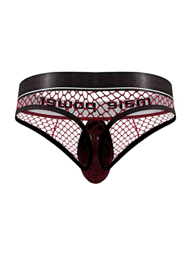 Cock Pit Net Cock Ring Thong - S/ M - Burgundy  2