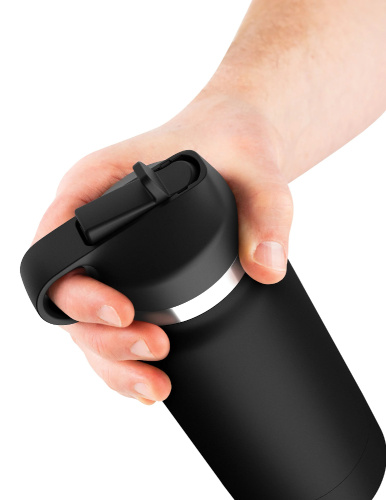 Fap Flask - Thrill Seeker - Black Bottle - Frosted  5