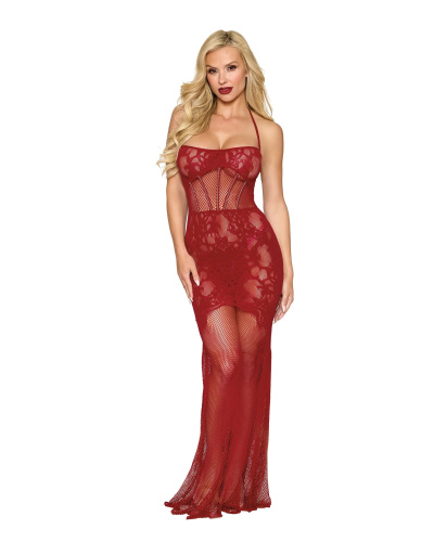 Bodystocking Gown Dmnd - One Size - Red  2