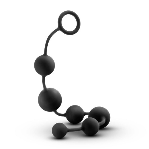 Anal Adventures - Platinum - Silicone Large Anal  Beads - Black  4