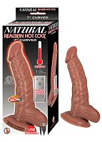 Natural Realskin Hot Cock Curved 7 Inch - Brown