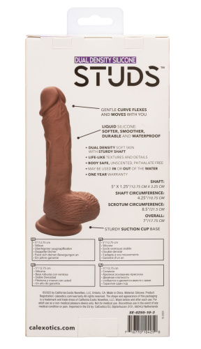 Dual Density Silicone Studs 5 Inch - Brown  5
