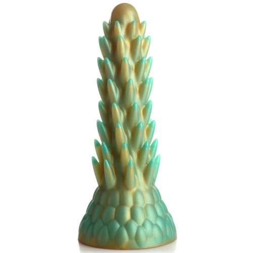 Stegosaurus Spiky Reptile Silicone Dildo - Green  3