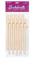 Bachelorette Party Favors - Dicky Sipping Straws - Light - 10 Piece