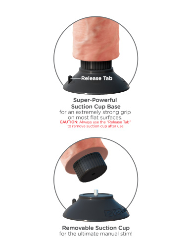 King Cock 7-Inch Vibrating Cock With Balls -  Flesh  3