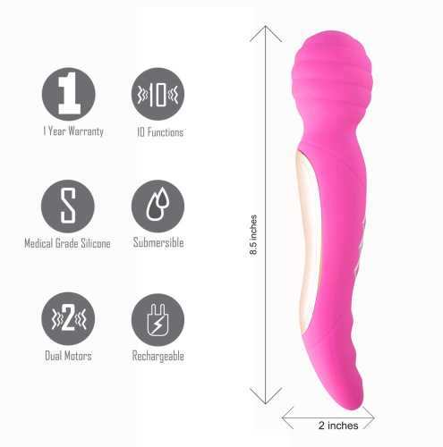 Zoe Twisty Dual Vibrating Pleasure Wand - Pink  2