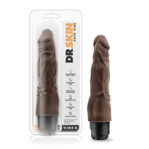 Dr. Skin - Cock Vibe 4 - 8 Inch Vibrating  Cock - Chocolate  2