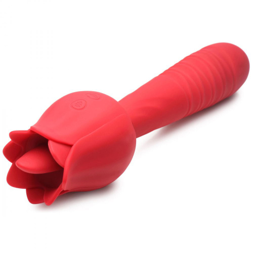 Bloomgasm Racy Rose Thrust and Lick Vibrator - Red  3