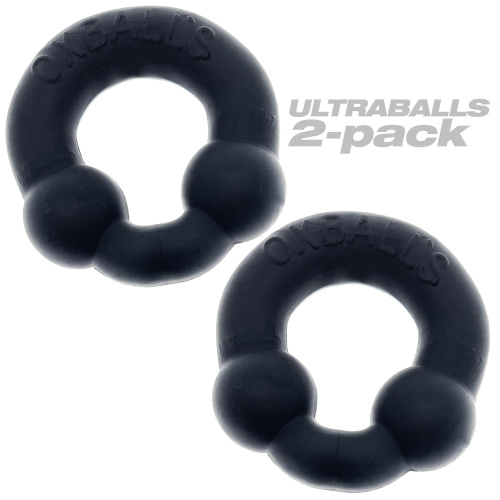 Ultraballs 2- Piece Cockring Set - Night Black  4