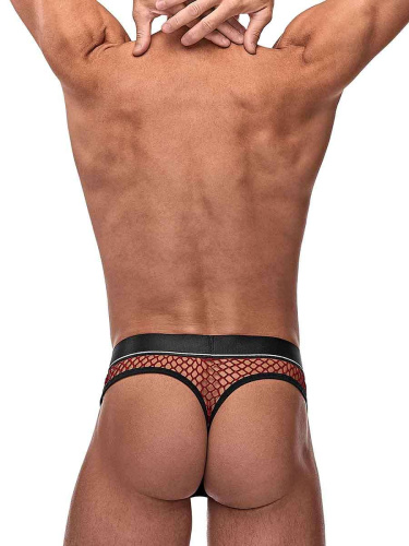 Cock Pit Net Cock Ring Thong - S/ M - Burgundy  5