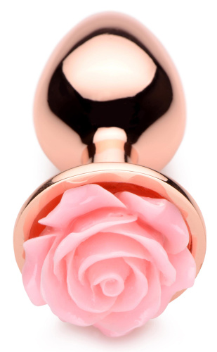Pink Rose Gold Anal Plug - Small  2