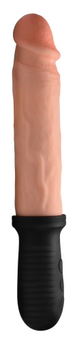 8x Auto Pounder Vibrating and Thrusting Dildo With Handle - Flesh  3