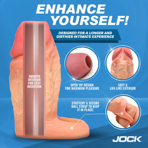 Jock Silicone Penis Extension Sleeve - Light  2